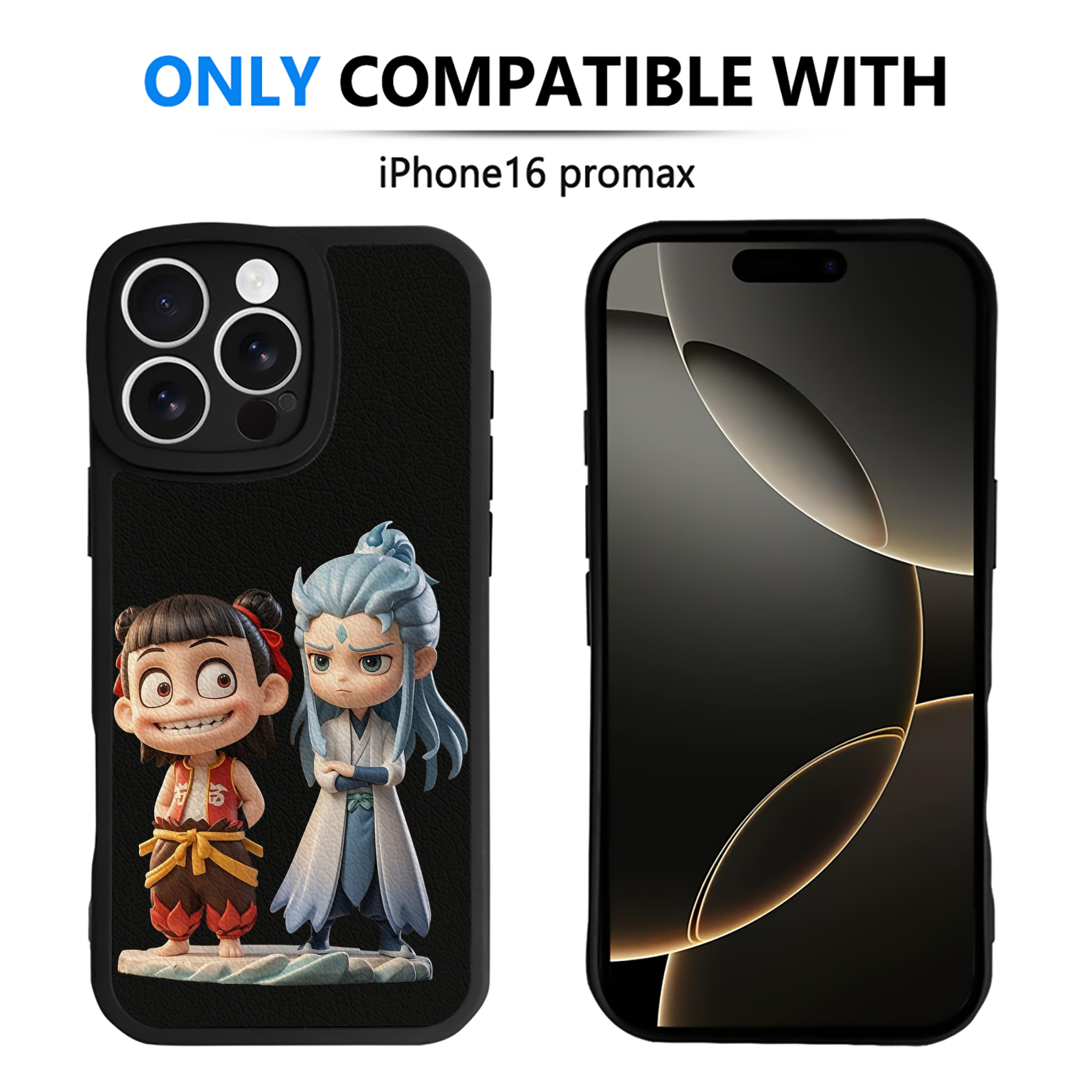 （画像用） Ne Zha 2 ナタ 魔童の大暴れ 【iPhone 16シリーズ対応】シリコンスマホケース（レザー調） 材質：シリコン